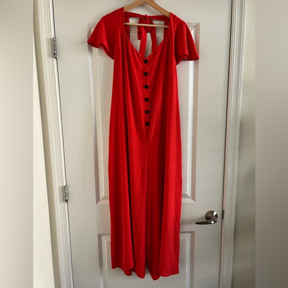 ASOS Scarlet Button-Front Jumpsuit